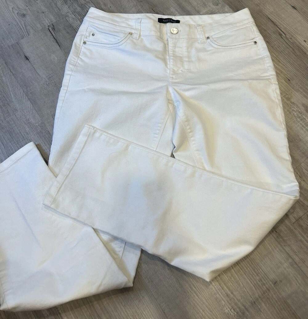 White House Black Market Blanc White Jeans Women's Size 8R Slim Ankle